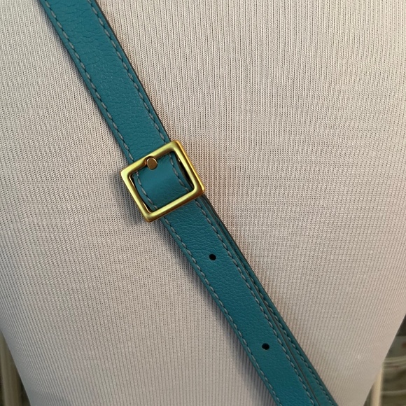 Chloe Light Blue Leather Mini Marcie Crossbody Bag Turquoise Summer Bag - Picture 13 of 15